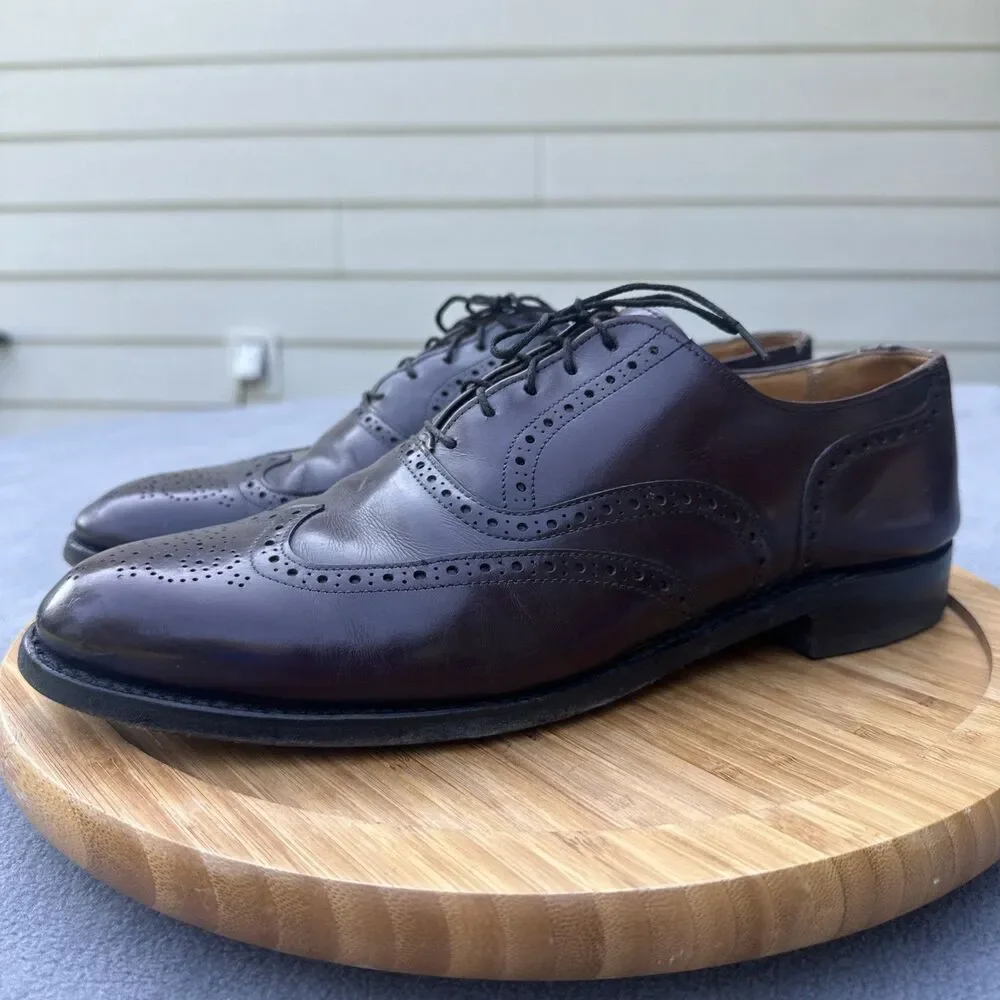 Cole Haan Wingtip Oxford Dress‎ Shoes Mens Size 10.5 D Brown Leather Made in USA